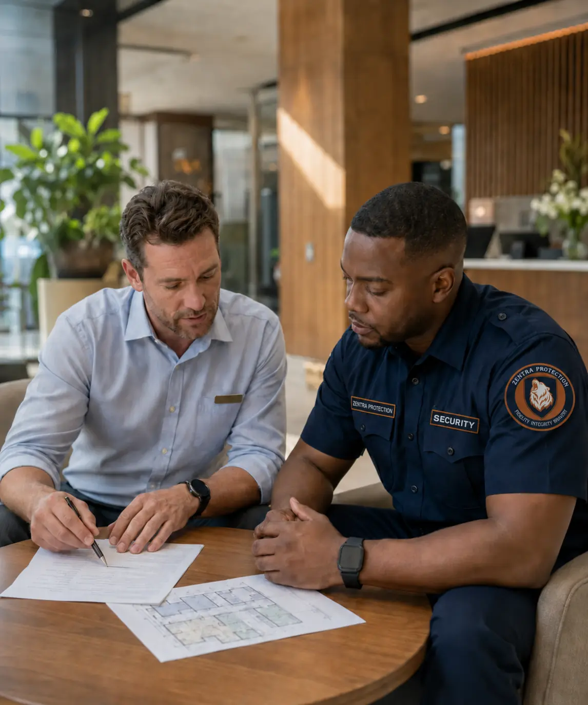 Hotel property entrance prepared for guest-aware security planning