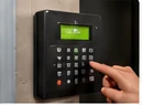 Illustrative alarm keypad; attendance is arranged separately