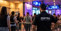Illustrative security presence at an event entrance