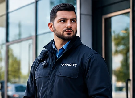 Illustrative security professional at a commercial property